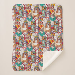 Couverture Sherpa Motif mignon de mode de chiot