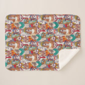 Couverture Sherpa Motif mignon de mode de chiot (Devant (Horizontal))