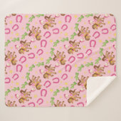 Couverture Sherpa Motif mignon petite fille (Devant (Horizontal))