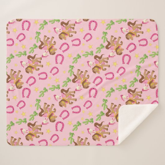 Couverture Sherpa Motif mignon petite fille (Devant (Horizontal))