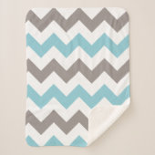 Couverture Sherpa Motif moderne Blue Grey Chevron (Devant)