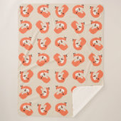 Couverture Sherpa Motif moderne de Fox géométrique (Devant)