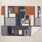 Couverture Sherpa Motif moderne de la moitié du siècle de marine et (Devant (Horizontal))