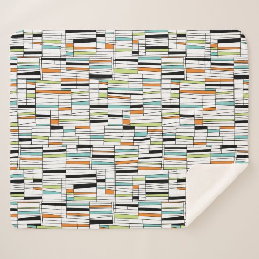 Couverture Sherpa Motif moderne du milieu du siècle (Devant (Horizontal))