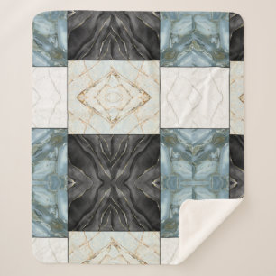 Couverture Sherpa motif moderne en marbre