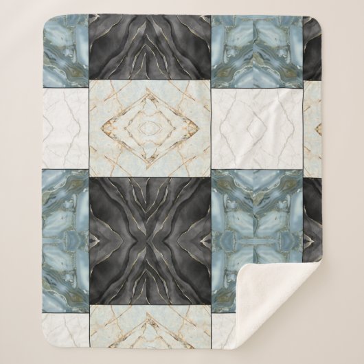 Couverture Sherpa motif moderne en marbre (Devant)
