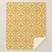 Couverture Sherpa Motif moderne rétro jaune et rose du milieu du siè (Devant)