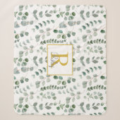 Couverture Sherpa Motif Monogram Eucalyptus (Devant)