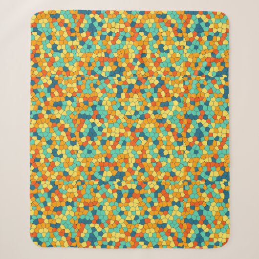 Couverture Sherpa Motif mosaïque vibrant (Devant)