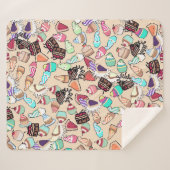 Couverture Sherpa Motif motif de caniche sans couture. Poignée b (Devant (Horizontal))