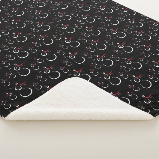 Couverture Sherpa Motif motoneige d'hiver mignon noir (3/4)