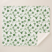 Couverture Sherpa Motif mou de shamrock d'aquarelle (Devant (Horizontal))