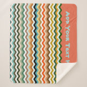 Couverture Sherpa Motif multicouleur Wavy Zigzag personnalisé (Devant)