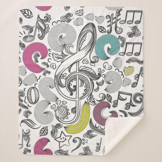 Couverture Sherpa Motif musical (Devant)