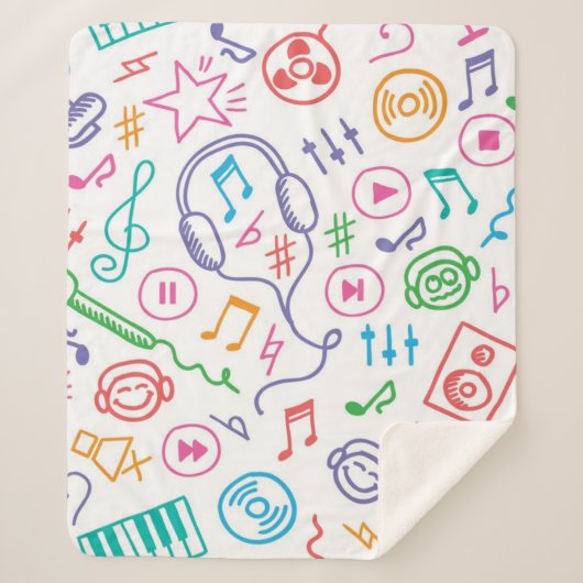 Couverture Sherpa Motif musical (Devant)