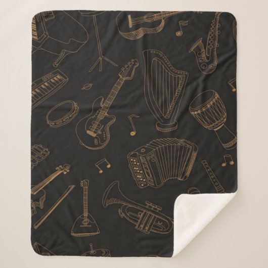Couverture Sherpa Motif musical (Devant)