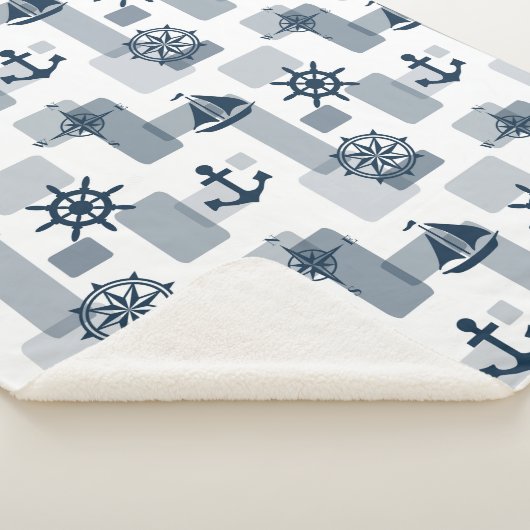 Couverture Sherpa Motif nautique (3/4)