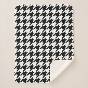 Couverture Sherpa Motif noir blanc de Houndstooth