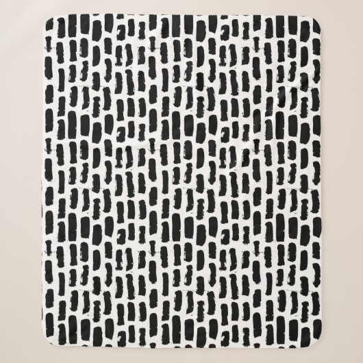 Couverture Sherpa Motif noir de courses de brosse (Devant)