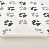 Couverture Sherpa Motif noir et blanc mignon d'empreintes de pattes (3/4)