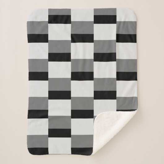 Couverture Sherpa Motif noir et gris simple (Devant)