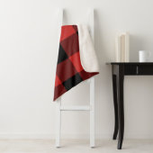 Couverture Sherpa Motif noir et rouge En vichy (En situation)