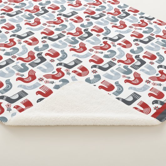 Couverture Sherpa Motif nordique d'art populaire (3/4)