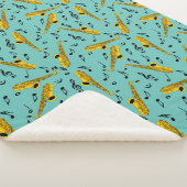 Couverture Sherpa Motif note musique saxophone (3/4)