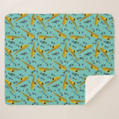 Couverture Sherpa Motif note musique saxophone (Devant (Horizontal))