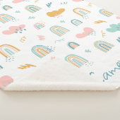 Couverture Sherpa Motif nuage Rainbow et pluie amusant (3/4)
