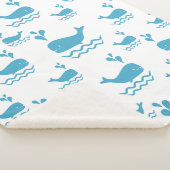 Couverture Sherpa Motif océan sans couture de baleine bleue mignonne (3/4)