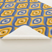 Couverture Sherpa Motif oculaire psychédélique indigo bleu jaune (3/4)