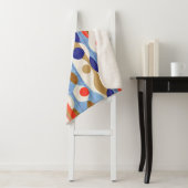Couverture Sherpa Motif ogee rouge bleu moderne (En situation)