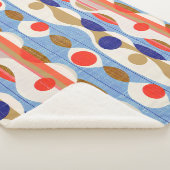 Couverture Sherpa Motif ogee rouge bleu moderne (3/4)