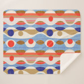 Couverture Sherpa Motif ogee rouge bleu moderne (Devant (Horizontal))