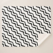 Couverture Sherpa Motif onduleur à ondes rayées noir et blanc (Devant (Horizontal))