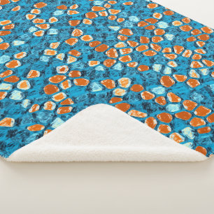 Couverture Sherpa Motif orange et bleu