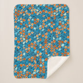 Couverture Sherpa Motif orange et bleu (Devant)