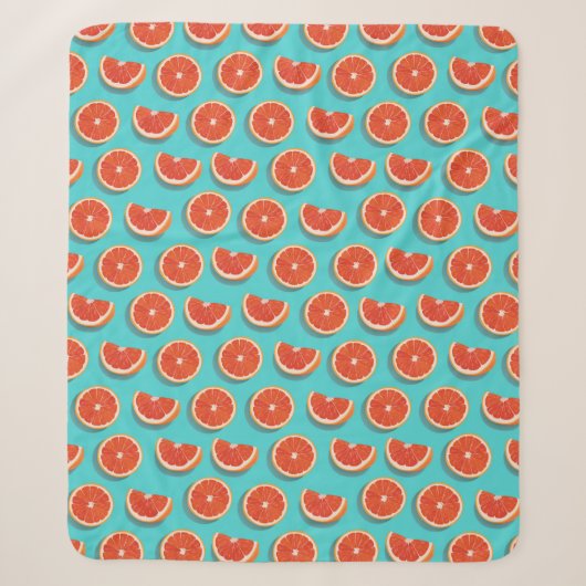 Couverture Sherpa Motif orange juteux doux (Devant)