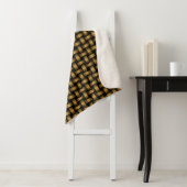 Couverture Sherpa Motif orange noir (En situation)