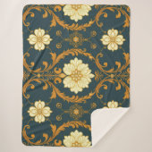 Couverture Sherpa "Motif ornemental baroque en or et noir" Déc (Devant)