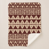 Couverture Sherpa Motif ornemental tribal rayé (Devant)
