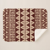 Couverture Sherpa Motif ornemental tribal rayé (Devant (Horizontal))