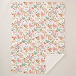 Couverture Sherpa motif ornements mariages
