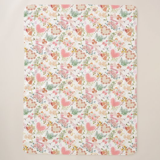 Couverture Sherpa motif ornements mariages (Devant)