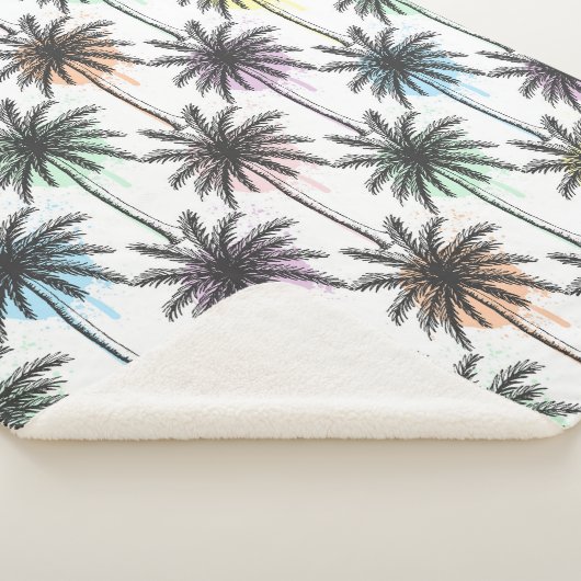 Couverture Sherpa Motif Paint Drop Palm Tree (3/4)