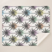 Couverture Sherpa Motif Paint Drop Palm Tree (Devant (Horizontal))