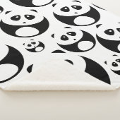Couverture Sherpa Motif Panda noir et blanc Kawaii (3/4)