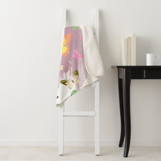 Couverture Sherpa Motif papillon 7 (En situation)