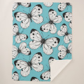 Couverture Sherpa Motif papillon de choux (Devant)